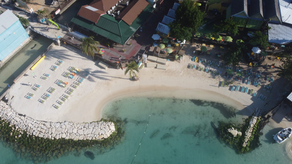 new beach with protective breakwater in Ocho Rios